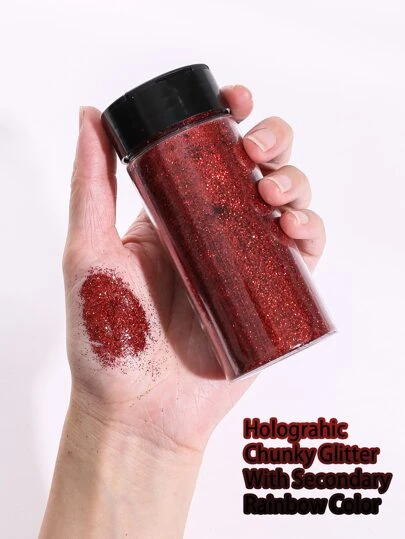 80g/2.85oz Holographic Ultra Fine Glitter, 1/128" Resin Glitter Sequins, Holographic Nail Glitter, DIY Nail Glitter Flakes