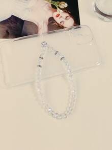 1 Miếng Tươi & vui tươi Trái bóng Kết cườm Điện thoại Dây đeo - trắng - Xem 2