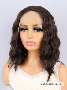 13*1*4 Lace Front Short Curly Synthetic Wig - Chocolate Brown - View 2