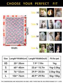 1件透气、可水洗的涤纶心形图案轻便宠物毯，适合中小型猫狗夏季睡眠。 - 彩色 - 查看 3