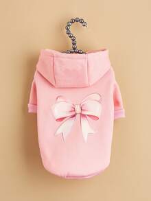 1pc Pet Sweatshirt With Bow Pattern - Multicolor - View 5