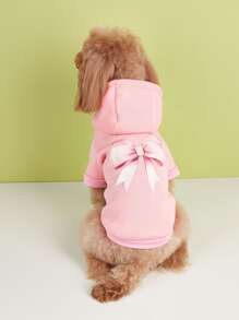 1pc Pet Sweatshirt With Bow Pattern - Multicolor - View 1