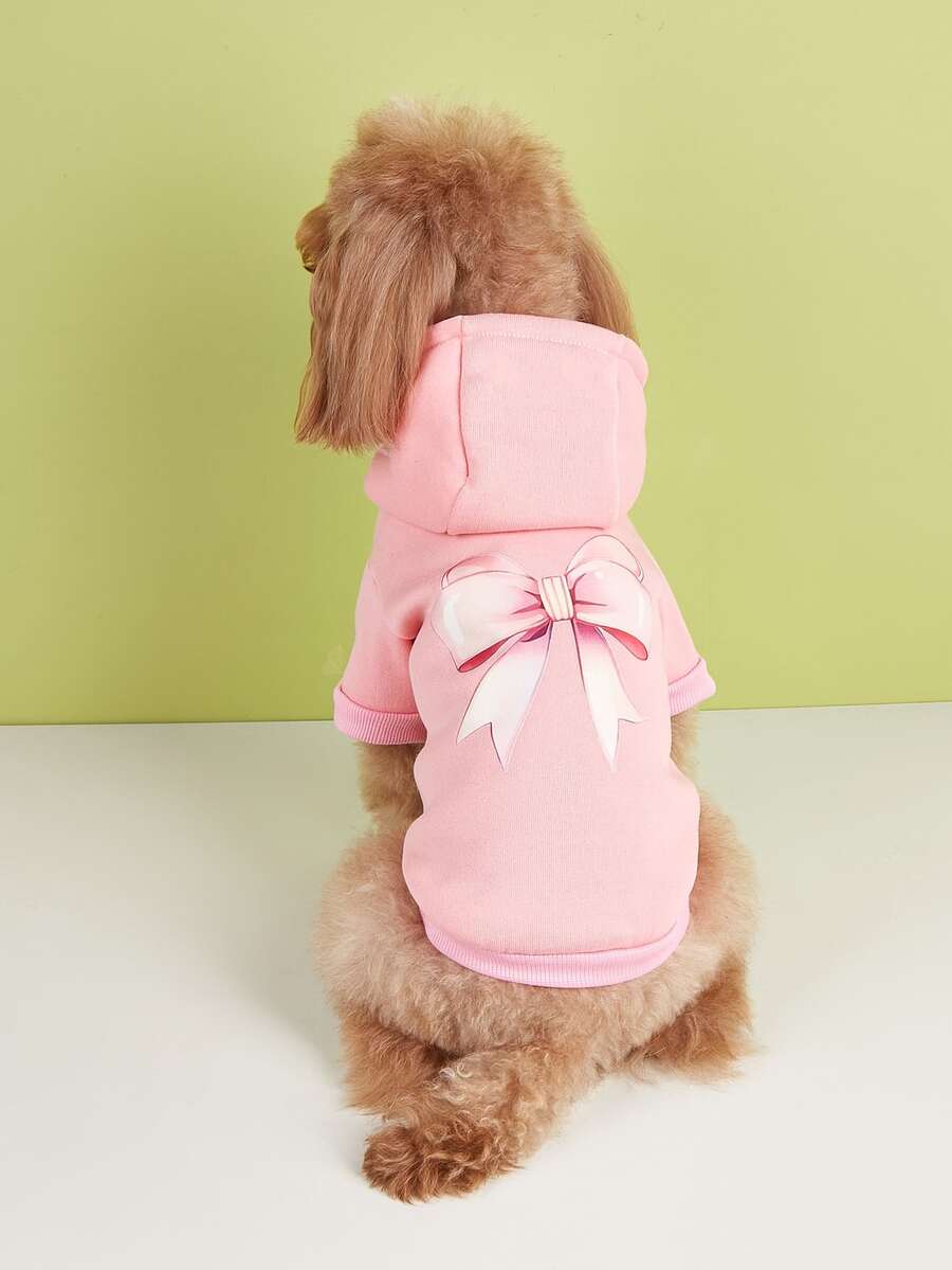 1pc Pet Sweatshirt With Bow Pattern - Multicolor - View 1