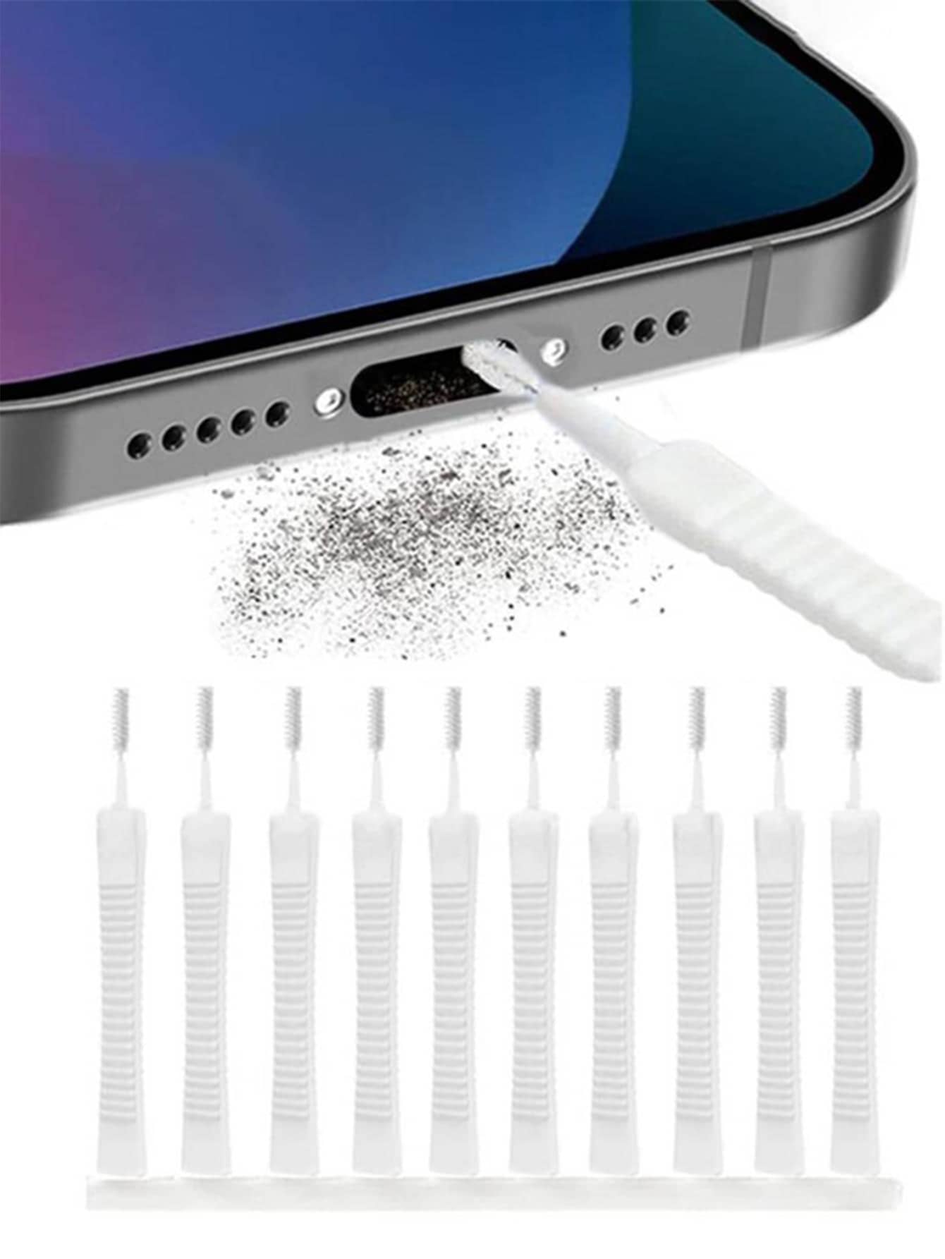 Conjunto de 10 piezas de cepillo de limpieza para cabeza de ducha con abertura de 2.56 pulgadas - Blanco - Ver 1