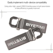 Biyetimi NUEVO Memoria USB flash USB 64GB Memoria USB 32GB Pendrive 128GB U Disco de metal para celular, PC, automóvil y televisión, Regalo para teléfono PC automóvil y TV - Negro - Ver 5