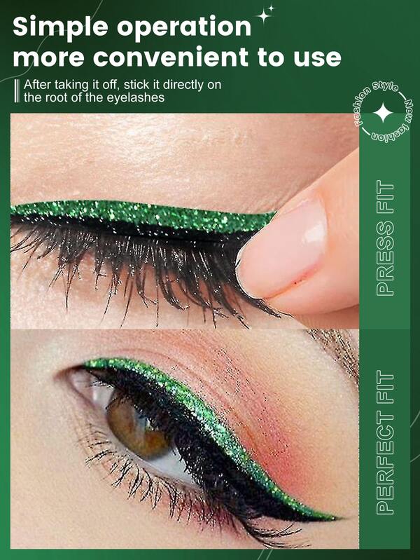 Tattoo Sticker,1 Sheet Glitter Eyeliner Temporary Tattoos For Women