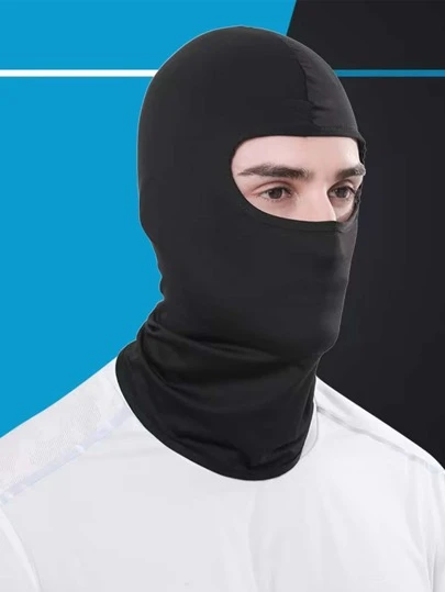 1PCSSolid Color Ice Silk Cap & Multi-Functional Riding Mask Balaclava & Sun Protection Windproof Face Cover For Running And Hiking Ski Masks
