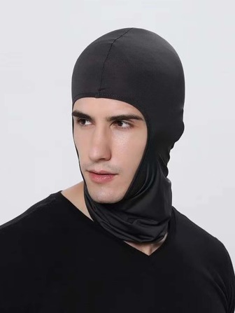 1 st Enfärgad issilkesmössa och multifunktionell ridmask Balaklava och solskydd Vindtät ansiktsskydd För löpning och vandring Skidmasker