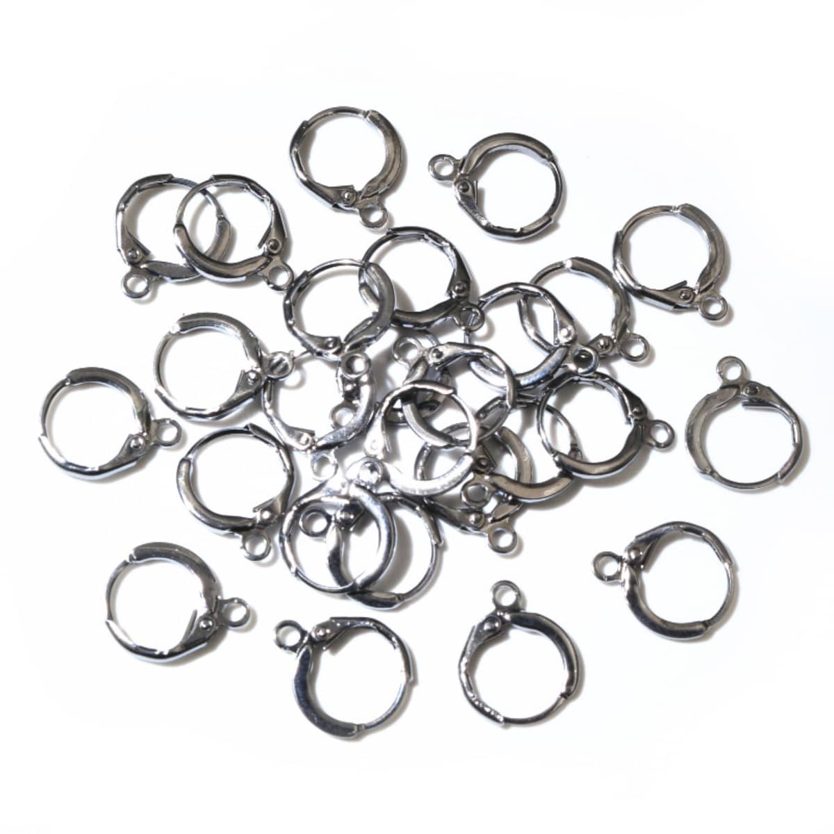 20pcs 14x12mm Thick French Earring Hooks Wire Clips Bronze Gold Silver Color DIY Jewelry Making Findings Accessories - Gun Black - View 1