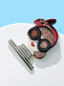 1pc Cartoon Hairband Shape Brooch For Women, Suitable For Clothing Collar, Bag, Suit Decoration