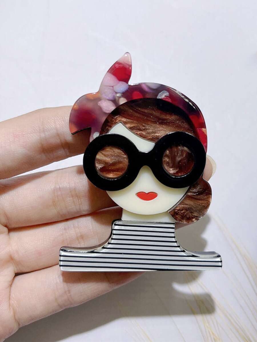 1pc Cartoon Hairband Shape Brooch For Women, Suitable For Clothing Collar, Bag, Suit Decoration