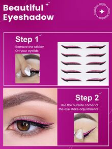 10 piezas Tatuaje de sombra de ojos en pegatina - Multicolor - Ver 5