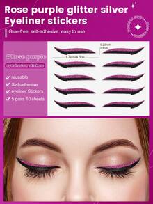 10 piezas Tatuaje de sombra de ojos en pegatina - Multicolor - Ver 4