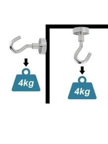 3pcs Magnet Refrigerator Hook, Minimalist Solid Color Hook For Kitchen - Silver - View 6