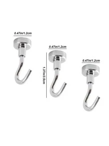 3pcs Magnet Refrigerator Hook, Minimalist Solid Color Hook For Kitchen - Silver - View 7