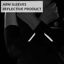 ROCKBROS男女防曬保暖臂套，防曬UV，適用於自行車運動跑步等 - 黑色 - 查看 6