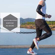 ROCKBROS男女防曬保暖臂套，防曬UV，適用於自行車運動跑步等 - 黑色 - 查看 5