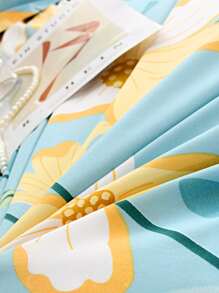 3pcs/set Cool & Breathable Bedding Set, With 1 Bed Sheet & 2 Pillowcases - Multicolor - View 3