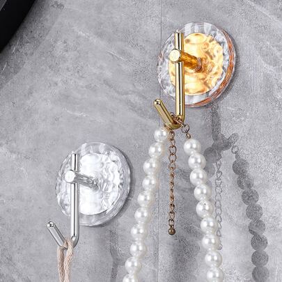 Móc treo tường bằng keo Acrylic màu vàng, móc treo chìa khóa, móc treo áo khoác, khăn tắm, móc treo áo choàng tắm, không cần khoan, phụ kiện phòng tắm