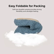 Women's Teddy Fleece Memory Foam Slip On Soft House Shoes Indoor Outdoor Ladies Slippers - 藍色 - 查看 4