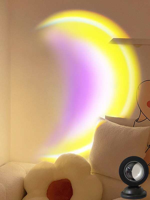 1pc Moon Shaped Sunset Atmosphere Light Indoor Moon Projection Fake