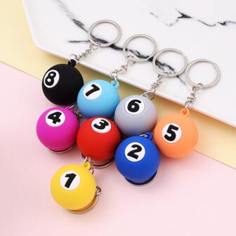 1 pièce Multicolore Numérique 1-9 Chiffre Billard Sac Pendentif Créatif simulation Billard Porte-clés Sport souvenir