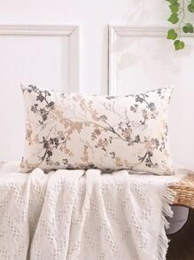 Miater Funda de cojín de planta metálica, funda de almohada de poliéster de estilo pastoral para decoración del hogar, inserto de almohada no incluido