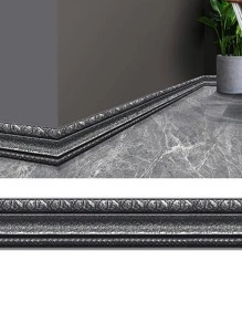 Miếng dán tường ba chiều tự dính viền xốp 3D nâng cấp chống va chạm, nền chống thấm nước, đường viền eo, đường đá, mô hình tăng cường chất kết dính dày, nhãn dán, decal dán tường, decal vinyl trang trí nhà cửa, vật dụng trang trí mùa xuân làm mới ngôi nhà của bạn, nhãn dán trang trí Rama quà tặng sinh nhật tốt nghiệp - Màu xám đen - Xem 1