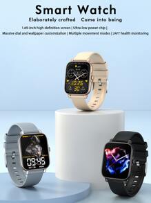 智能手錶帶功能,心率,血壓,血液氧氣監測,運動計步器手環 - 金色 - 查看 2