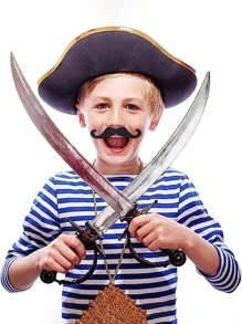 60 件 - 17 种款式自粘式新奇假胡子贴纸非常适合法国海盗、侦探、化妆舞会、圣诞节和派对服装配饰、圣诞节 - 彩色 - 查看 4