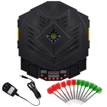 Costway Professional Electronic Dartboard Cabinet Set w/ 12 Darts Game Room LED Display - màu đen - Xem 8