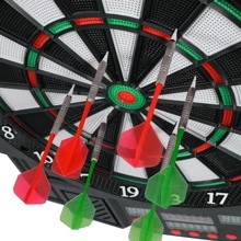 Costway Professional Electronic Dartboard Cabinet Set w/ 12 Darts Game Room LED Display - màu đen - Xem 6