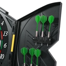 Costway Professional Electronic Dartboard Cabinet Set w/ 12 Darts Game Room LED Display - màu đen - Xem 7