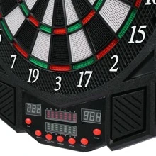 Costway Professional Electronic Dartboard Cabinet Set w/ 12 Darts Game Room LED Display - màu đen - Xem 5