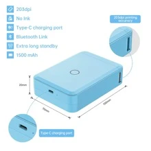 NIIMBOT D110 Label Maker Machine With Tape, Small Thermal Sticker Printer Portable Bluetooth Connection - Màu xanh lam - Xem 7