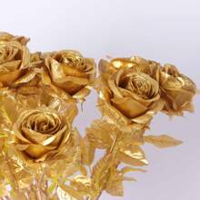 3PCS Artificial Golden/Sliver/Red Black Multi-Color Roses Flower Scene Decoration, Party Decoration, Wedding Decoration, Roadside Flower Arrangement, Home Decoration, Graduation Celebration, Birthday Banquet Decoration, Christmas, Thanksgiving, Easter, Father's Day, Mother's Day Celebration, Landscaping,Bathroom Decor,Bedroom Decor,Preppy Room Decor,Boho Room Decor Christmas Decorations