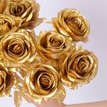 3PCS Artificial Golden/Sliver/Red Black Multi-Color Roses Flower Scene Decoration, Party Decoration, Wedding Decoration, Roadside Flower Arrangement, Home Decoration, Graduation Celebration, Birthday Banquet Decoration, Christmas, Thanksgiving, Easter, Father's Day, Mother's Day Celebration, Landscaping,Bathroom Decor,Bedroom Decor,Preppy Room Decor,Boho Room Decor Christmas Decorations