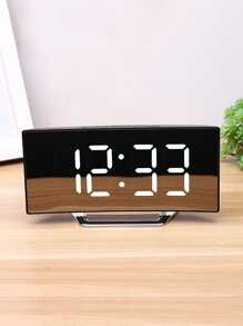 1入組曲綫螢幕LED鐘帶溫度和濕度展示和多功能功能 - 黑與白 - 查看 1