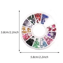 12-grid Round Plate Mixed Color Acrylic Resin Nail Art Decoration - Multicolor - View 2