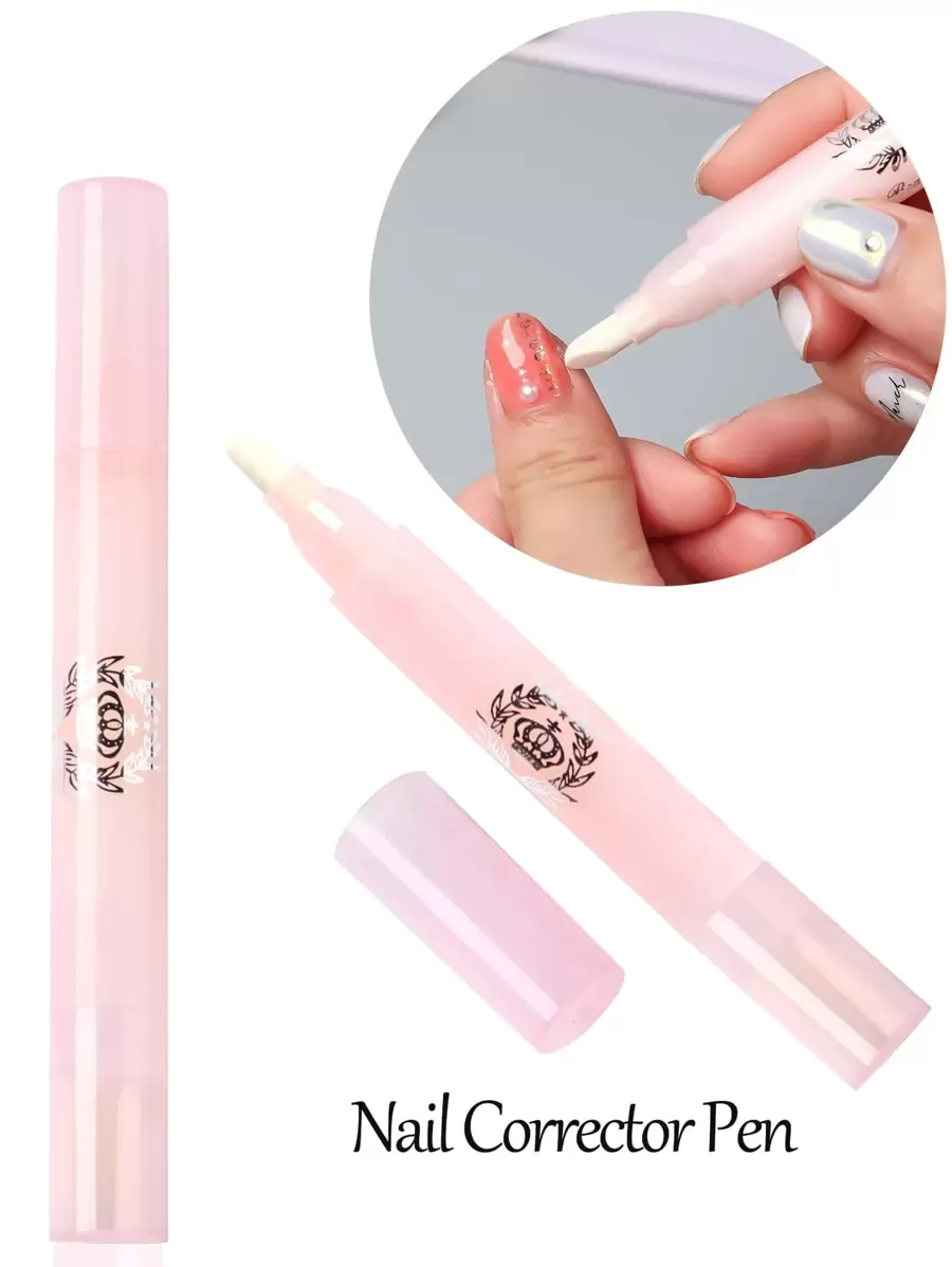 FULL BEAUTY 1支装替换笔头 美甲UV凝胶卸甲笔 指甲清洁笔 指甲油修正笔 卸甲包工具 - 粉色 - 查看 1