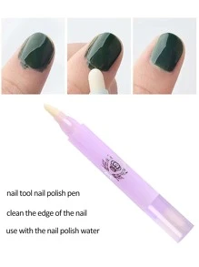 FULL BEAUTY 1支美甲修正笔，3个笔头，轻松去除美甲瑕疵，最新款美甲修正笔，清洁美甲，轻松擦除指甲油痕迹 - 紫色 - 查看 2