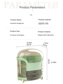 1 Hộp đựng đồ trang điểm thiết kế đơn giản và thanh lịch có kệ dung lượng lớn để chăm sóc da, nước hoa, son môi, mặt nạ, v.v. (màu sắc ngẫu nhiên) - trắng - Xem 10