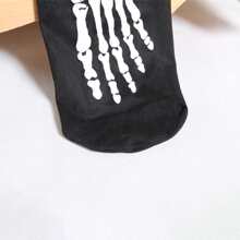 1 件女士骷髅印花紧身裤，完美搭配日常服装，万圣节 - 彩色 - 查看 7