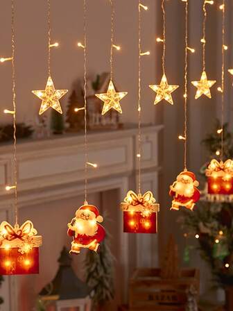 Iluminación colgante con estrella & Papá Noel en forma de Navidad