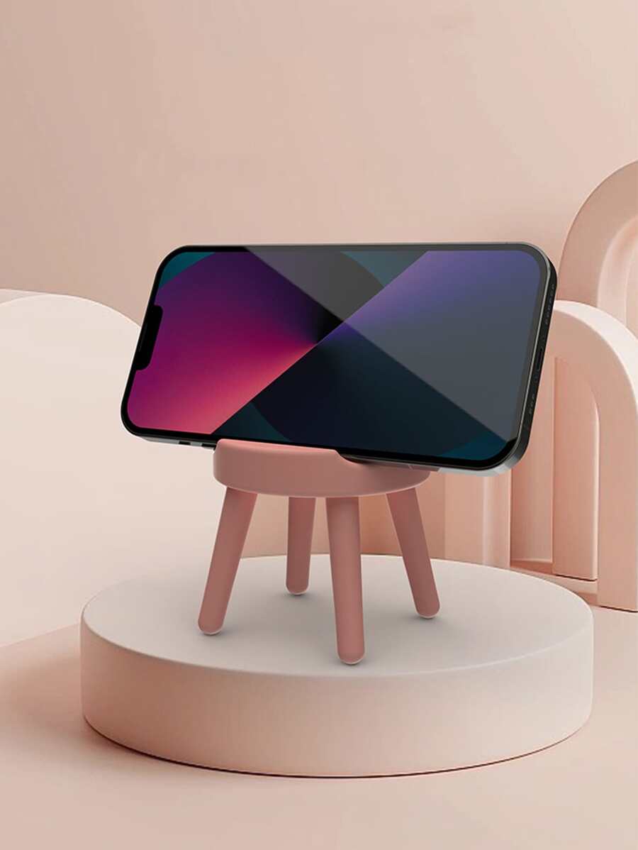 multibey 1pc Creative Pink Cute Bunny Ear Stool Desktop Bracket - Pink - View 1