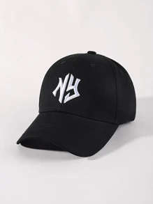 1pc Ladies NY Embroidered Soft Top Baseball Cap - Black - View 2
