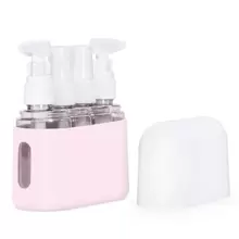可攜式矽膠和PP產品旅行/工作/家庭使用可補充瓶套裝（乳液、香水等），精緻柔軟，非常適合工作/家庭/旅行使用 - 淺粉色 - 查看 2