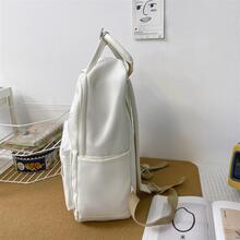New Original Design Double Shoulder Bag Girl Student Minority Solid Color Schoolbag Large Capacity Waterproof Women Backpack - Black - View 5