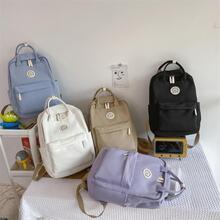 New Original Design Double Shoulder Bag Girl Student Minority Solid Color Schoolbag Large Capacity Waterproof Women Backpack - Black - View 10