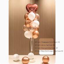 16入組12寸彩色乳膠氣球,1入組18英寸鋁箔小氣球適用於生日,婚禮,週年紀念日,燭光晚餐裝飾用品 - 彩色 - 查看 3